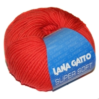 Пряжа Lana  Gatto  Super  Soft  19002 (красно-оранжевый)