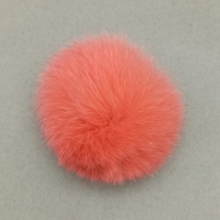 Помпон из песца яркий коралл 14-16 см 17730