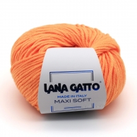 Пряжа Lana Gatto Maxi Soft 14472 папайя неон