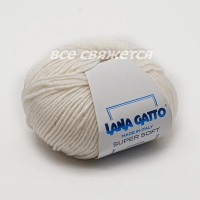 Пряжа Lana  Gatto  Super  Soft  10001 ( белоснежный)