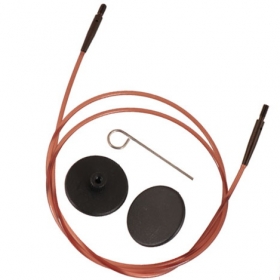 Лески Knit Pro 60 см готовая длина вместе со спицами  (коричневая леска)