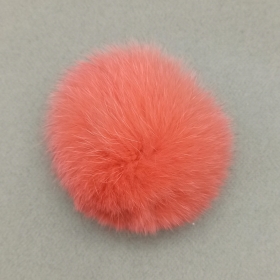Помпон из песца яркий коралл 14-16 см 17730