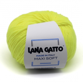 Пряжа Lana Gatto Maxi Soft A1787 желтый неон