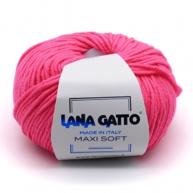 Пряжа Lana Gatto Maxi Soft A3088 розовый неон