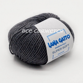 Пряжа Lana  Gatto  Super  Soft  20742 (средне-серый меланж)