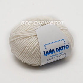 Пряжа Lana  Gatto  Super  Soft  10001 ( белоснежный)